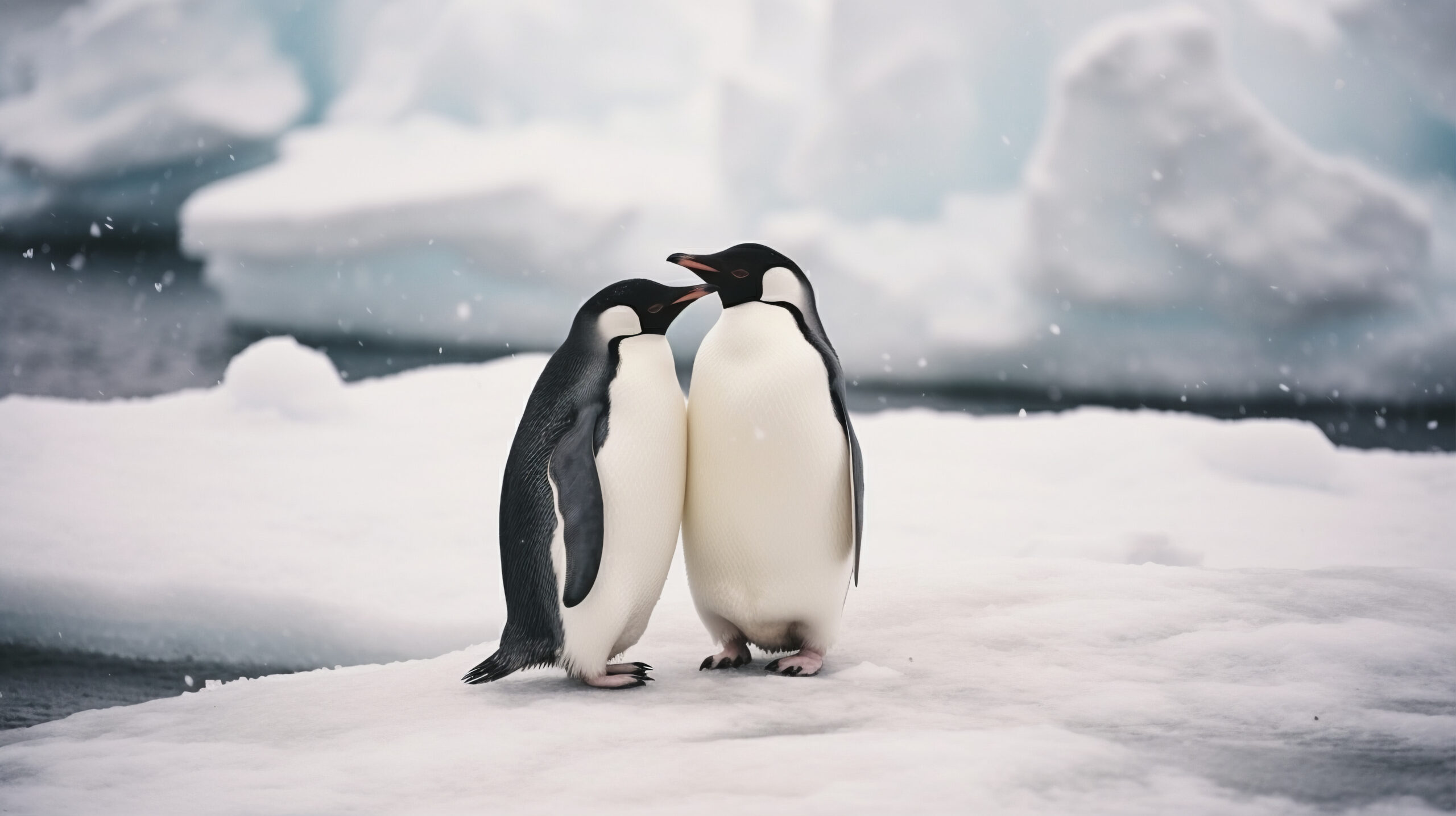 cute-penguins-standing-each-other-showing-affection